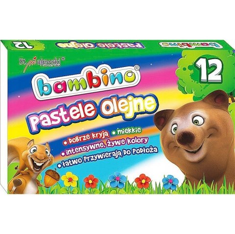 Pastele olejne Zestaw 12 kolorów Kredki BAMBINO St.Majewski Pastele olejne Zestaw 12 kolorów Kredki BAMBINO St.Majewski