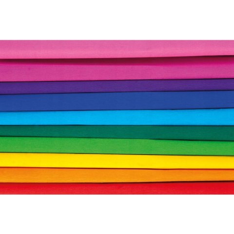 Bibuła marszczona 25 x200cm - TĘCZA - MIX 10 kolorów, 10 rolek, Happy Color Bibuła marszczona 25 x200cm - TĘCZA - MIX 10 kolorów, 10 rolek, Happy Color