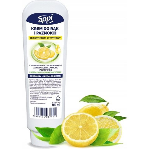 Krem do rąk 100ml glicerynowo-cytrynowy APPI Krem do rąk 100ml glicerynowo-cytrynowy APPI