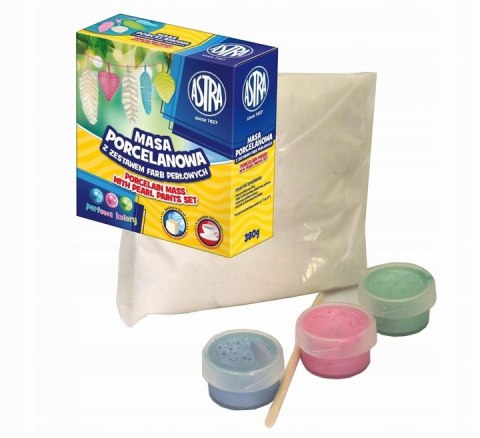 Masa porcelanowa + 3 kolory farb perłowych zestaw 336118018 ASTRA Masa porcelanowa + 3 kolory farb perłowych zestaw 336118018 ASTRA