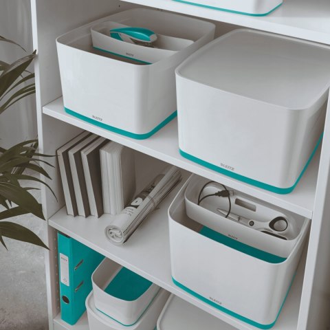 MyBox duży z pokrywką, biało-turkusowy LEITZ 52161051 MyBox duży z pokrywką, biało-turkusowy LEITZ 52161051