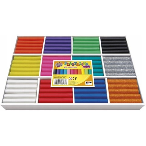Plastelina MAX 120szt, 12 kolorów (2 kolory brokatowe) Sweet Colours KOMA-PLAST Plastelina MAX 120szt, 12 kolorów (2 kolory brokatowe) Sweet Colours KOMA-PLAST