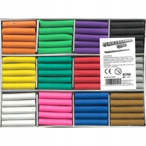 Plastelina MAX 120szt, 12 kolorów (2 kolory brokatowe) Sweet Colours KOMA-PLAST Plastelina MAX 120szt, 12 kolorów (2 kolory brokatowe) Sweet Colours KOMA-PLAST