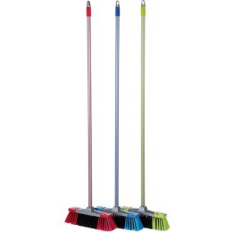 Szczotka do zamiatania + kij gumowany 120cm (komplet) czerwony NATUNA