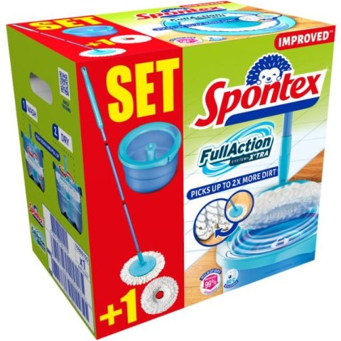 Zestaw SPONTEX Mop + wiaderko z obrotowym systemem Full Action System X`TRA 97050382 Zestaw SPONTEX Mop + wiaderko z obrotowym systemem Full Action System X`TRA 97050382