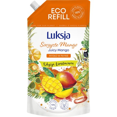 Mydło w płynie LUKSJA uzupełnienie 900ml SOCZYSTE MANGO Mydło w płynie LUKSJA uzupełnienie 900ml SOCZYSTE MANGO