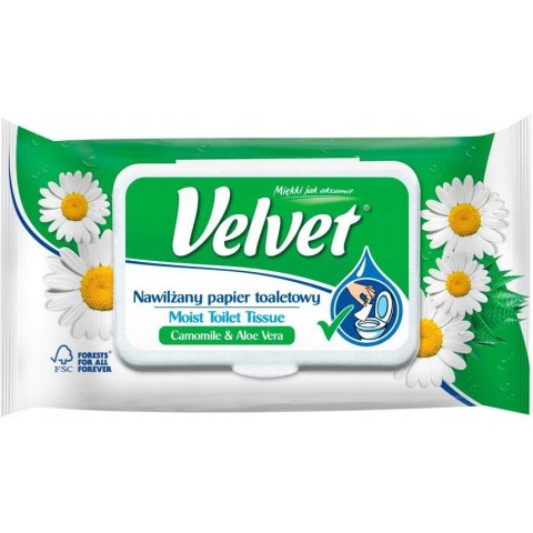 Papier toaletowy VELVET (48 listków) nawilżany rumiankowy Papier toaletowy VELVET (48 listków) nawilżany rumiankowy