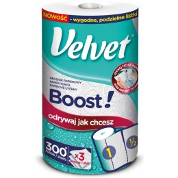 Ręcznik papierowy VELVET BOOST! Super Strong 300 listków 3 warstwy