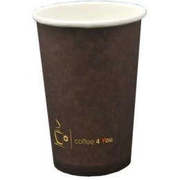 Kubek papierowy 300ml z nadrukiem COFFEE 4 YOU (100szt) śr.70mm