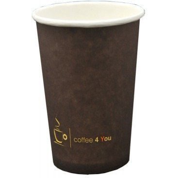 Kubek papierowy 300ml z nadrukiem COFFEE 4 YOU (100szt) śr.70mm Kubek papierowy 300ml z nadrukiem COFFEE 4 YOU (100szt) śr.70mm