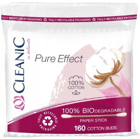 Patyczki higieniczne CLEANIC (160 sztuk) folia Pure Effect Patyczki higieniczne CLEANIC (160 sztuk) folia Pure Effect