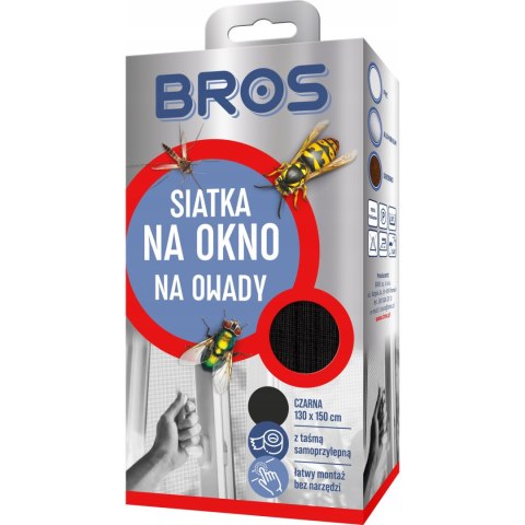 Siatka na okno 130x150 - czarna BROS Siatka na okno 130x150 - czarna BROS