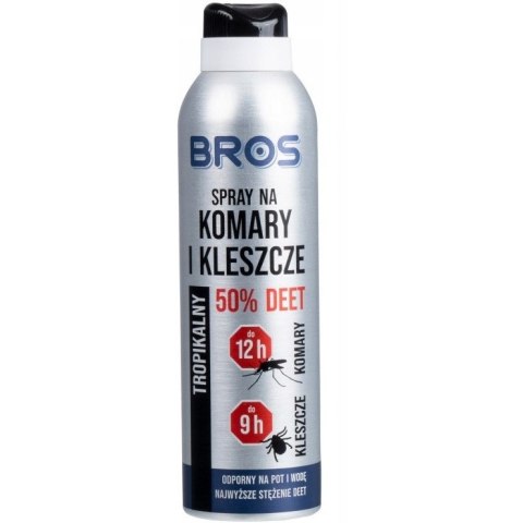 Spray na komary i kleszcze 50% DEET 180ml BROS Spray na komary i kleszcze 50% DEET 180ml BROS