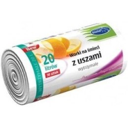 Worki na śmieci 20L z uszami wytrzymałe (30szt) białe (HD-LD) STELLA WNS-9701V1