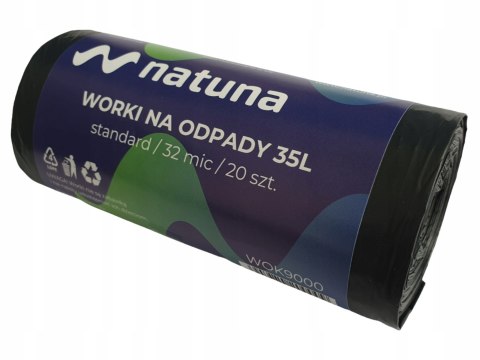 Worki na śmieci 35L 32mic LDPE standard NATUNA (20szt) Worki na śmieci 35L 32mic LDPE standard NATUNA (20szt)