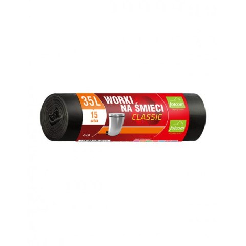 Worki na śmieci 35L LDPE CLASSIC czarne (15szt) FOLCOM