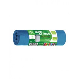 Worki na śmieci 60L HD z taśmą niebieskie (10szt) FOLCOM