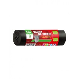 Worki na śmieci 60L LDPE CLASSIC czarne (10szt) FOLCOM