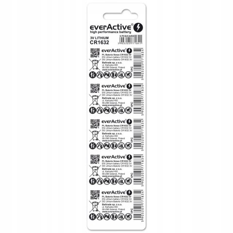 Bateria EVERACTIVE CR1632 litowa blister (5szt) Bateria EVERACTIVE CR1632 litowa blister (5szt)