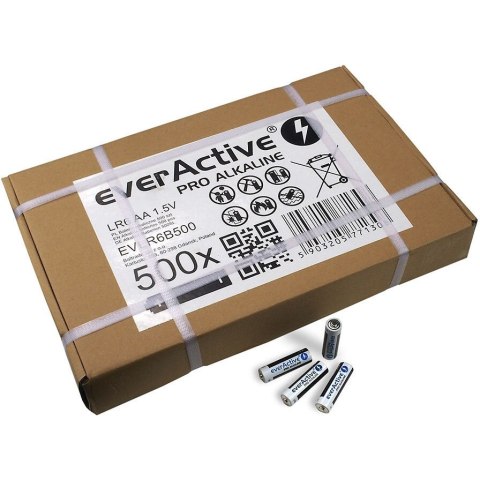 Bateria EVERACTIVE Pro Alkaline AA/LR6 alkaliczna pudełko (500szt) Bateria EVERACTIVE Pro Alkaline AA/LR6 alkaliczna pudełko (500szt)