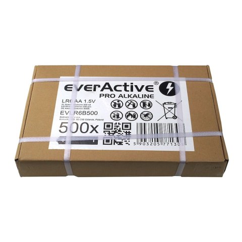 Bateria EVERACTIVE Pro Alkaline AA/LR6 alkaliczna pudełko (500szt) Bateria EVERACTIVE Pro Alkaline AA/LR6 alkaliczna pudełko (500szt)
