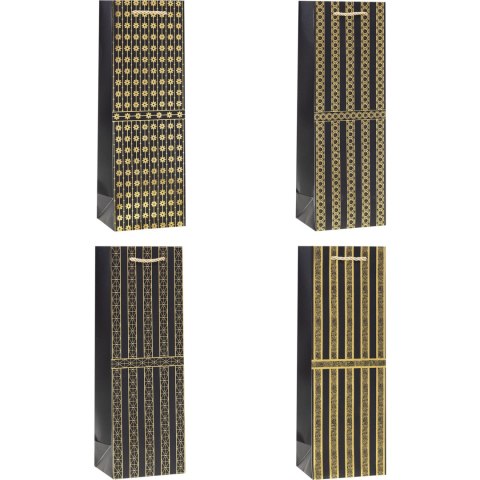 Torebka prezentowa 12x35x9cm na butelkę TBG-24216-BB-HS ROZETTE Torebka prezentowa 12x35x9cm na butelkę TBG-24216-BB-HS ROZETTE
