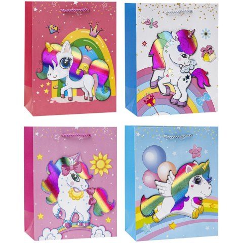 Torebka prezentowa 26x32x10cm dla dzieci JEDNOROŻEC TD-23183-3D-A4 ROZETTE Torebka prezentowa 26x32x10cm dla dzieci JEDNOROŻEC TD-23183-3D-A4 ROZETTE