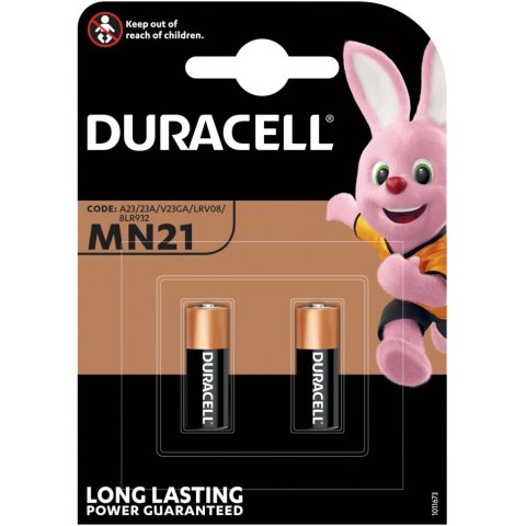 Bateria DURACELL MN21/A23/23A/V23GA/LRV08/8LR932 alkaliczna do pilota samochodowego blister (2szt) Bateria DURACELL MN21/A23/23A/V23GA/LRV08/8LR932 alkaliczna do pilota samochodowego blister (2szt)