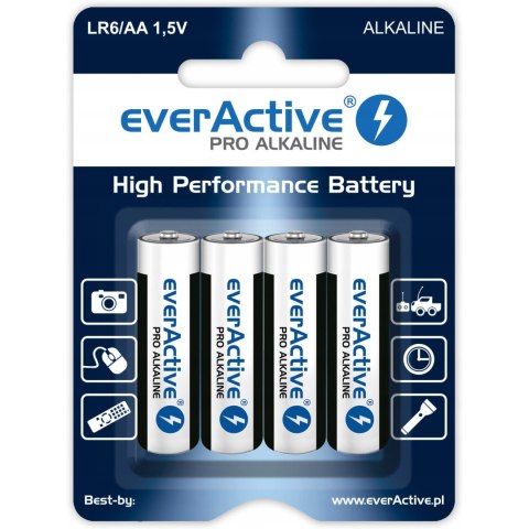 Bateria EVERACTIVE Pro Alkaline AA/LR6 alkaliczna blister (4szt) Bateria EVERACTIVE Pro Alkaline AA/LR6 alkaliczna blister (4szt)