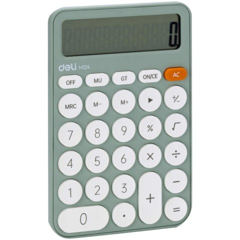 Kalkulator M124 12-pozycyjny zielony EM124 GREEN DELI Kalkulator M124 12-pozycyjny zielony EM124 GREEN DELI