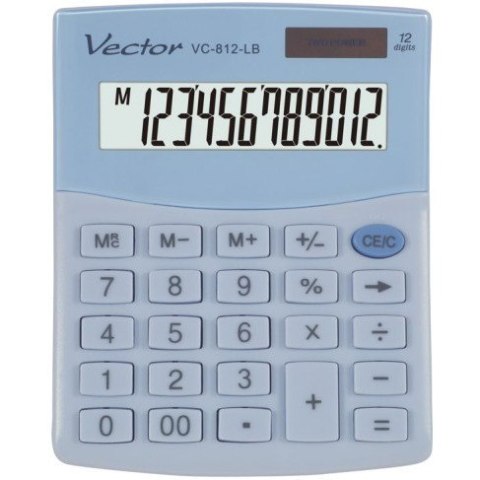 Kalkulator VECTOR VC-812 12p jasno niebieski pastelowy Kalkulator VECTOR VC-812 12p jasno niebieski pastelowy