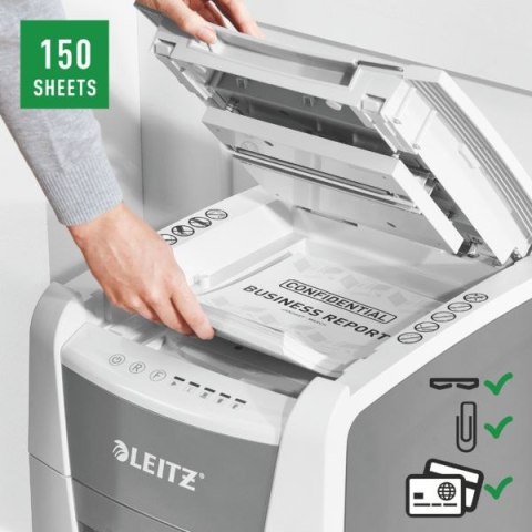 Niszczarka Leitz IQ AutoFeed 150, P5, 150 kartek, kosz 44L 80140000 Niszczarka Leitz IQ AutoFeed 150, P5, 150 kartek, kosz 44L 80140000