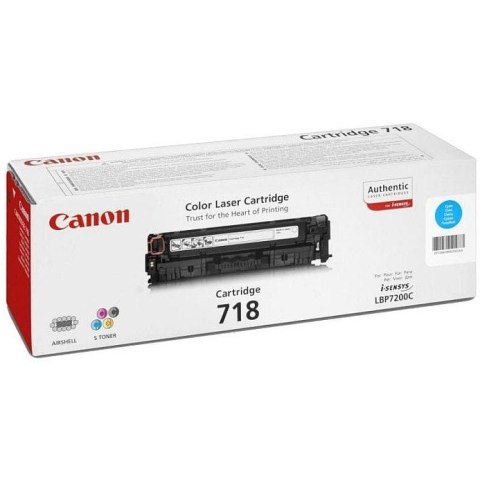 Toner CANON (CRG-718C/2661B002) niebieski 2900str Toner CANON (CRG-718C/2661B002) niebieski 2900str