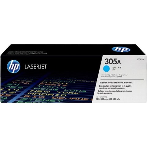 Toner HP 305A (CE411A) niebieski 2600str M351/M451/M375/M475 Toner HP 305A (CE411A) niebieski 2600str M351/M451/M375/M475