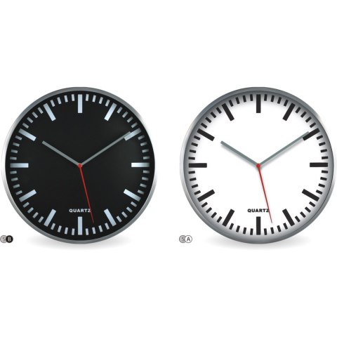 Zegar ścienny metalowy srebrny 29,5cm z białą tarczą E01.2483 MPM Zegar ścienny metalowy srebrny 29,5cm z białą tarczą E01.2483 MPM