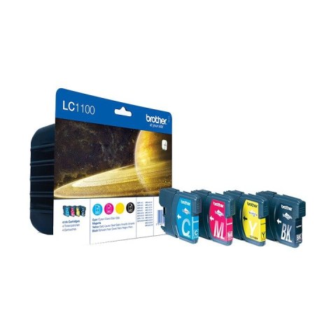 Tusz BROTHER (LC1100VALBP) cza+nie+pur+żół (4szt) Tusz BROTHER (LC1100VALBP) cza+nie+pur+żół (4szt)