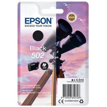 Tusz EPSON (502/C13T02V14010) czarny 4,6ml/210str Tusz EPSON (502/C13T02V14010) czarny 4,6ml/210str