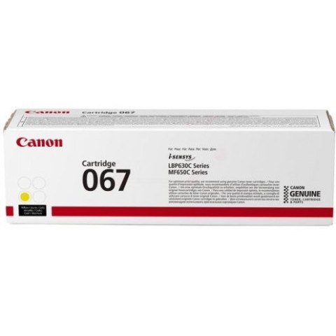 Toner CANON (067Y/5099C002) żółty 1250str Toner CANON (067Y/5099C002) żółty 1250str