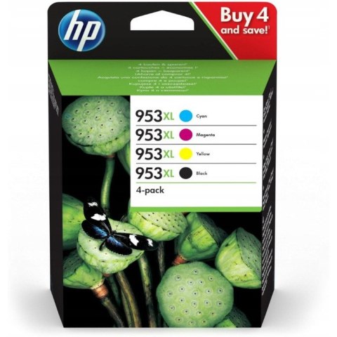 Tusz HP 953XL (3HZ52AE) czarny+niebieski+purpurowy+żółty (4szt) Tusz HP 953XL (3HZ52AE) czarny+niebieski+purpurowy+żółty (4szt)