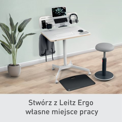 Biurko Leitz Ergo białe do pracy w pozycji siedzącej i stojącej 65360001 Biurko Leitz Ergo białe do pracy w pozycji siedzącej i stojącej 65360001