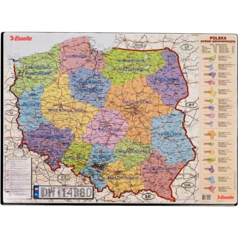 Podkładka na biurko z mapą Polski 500x650mm ESSELTE 12051 Podkładka na biurko z mapą Polski 500x650mm ESSELTE 12051