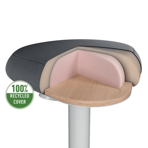 Stołek Leitz Ergo do pracy w pozycji półstojącej jasnoszary 65450085 Stołek Leitz Ergo do pracy w pozycji półstojącej jasnoszary 65450085