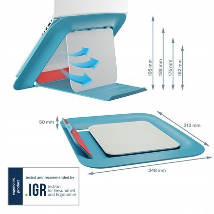 Zestaw Ergonomiczny stołek Ergo Cosy niebieski 65180061 + Podstawka pod laptopa Ergo Cosy niebieska Zestaw Ergonomiczny stołek Ergo Cosy niebieski 65180061 + Podstawka pod laptopa Ergo Cosy niebieska