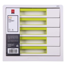 Pojemnik z 5 szufladami RIO biało-zielony Z01053 DELI