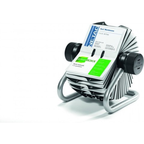 Wizytownik obrotowy na 400wiztówek A-Z srebrny DURABLE 248123 Wizytownik obrotowy na 400wiztówek A-Z srebrny DURABLE 248123