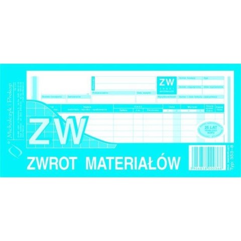 353-8 ZW Zwrot materiałów (wielo -kopia) Michalczyk i Prokop 353-8 ZW Zwrot materiałów (wielo -kopia) Michalczyk i Prokop