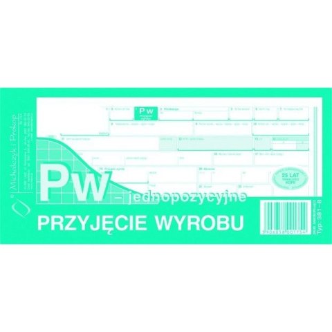 381-8 PW Przyjęcie wyrobu jednopozycyjne Michalczyk i Prokop 381-8 PW Przyjęcie wyrobu jednopozycyjne Michalczyk i Prokop