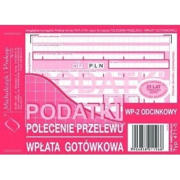 471-5 Podatki Polecenie Przelewu A6 80 kartek Michalczyk i Prokop 471-5 Podatki Polecenie Przelewu A6 80 kartek Michalczyk i Prokop