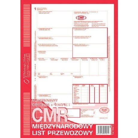 800-2 CMR A4 80kartek 1+4 międzynarodowy list przewozowy Michalczyk 800-2 CMR A4 80kartek 1+4 międzynarodowy list przewozowy Michalczyk