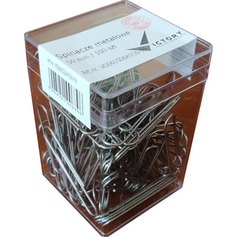 Spinacze metalowy 50mm (100szt.) pudełko plastikowe VO660506H100-99 VICTORY Spinacze metalowy 50mm (100szt.) pudełko plastikowe VO660506H100-99 VICTORY
